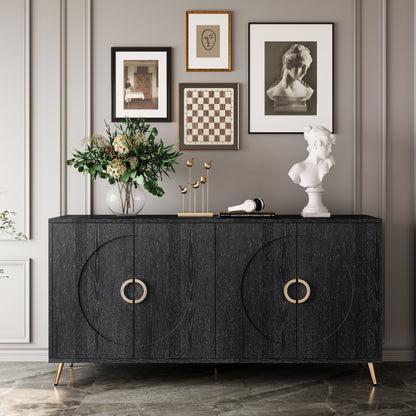 Accent Cabinet Solid Wood Veneer Black