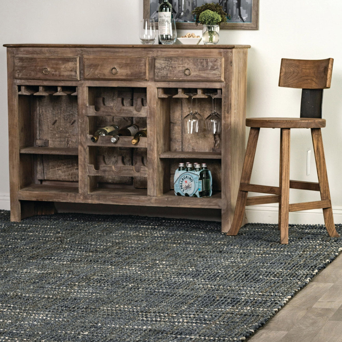 Jute Texture - 9' x 12' Boucle Rug - Gray