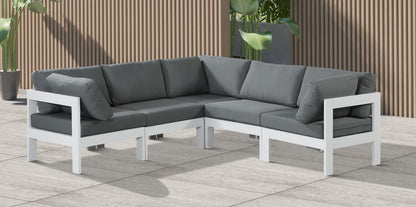 Nizuc - Outdoor Patio Modular Sectional 5 Piece - Grey - Metal