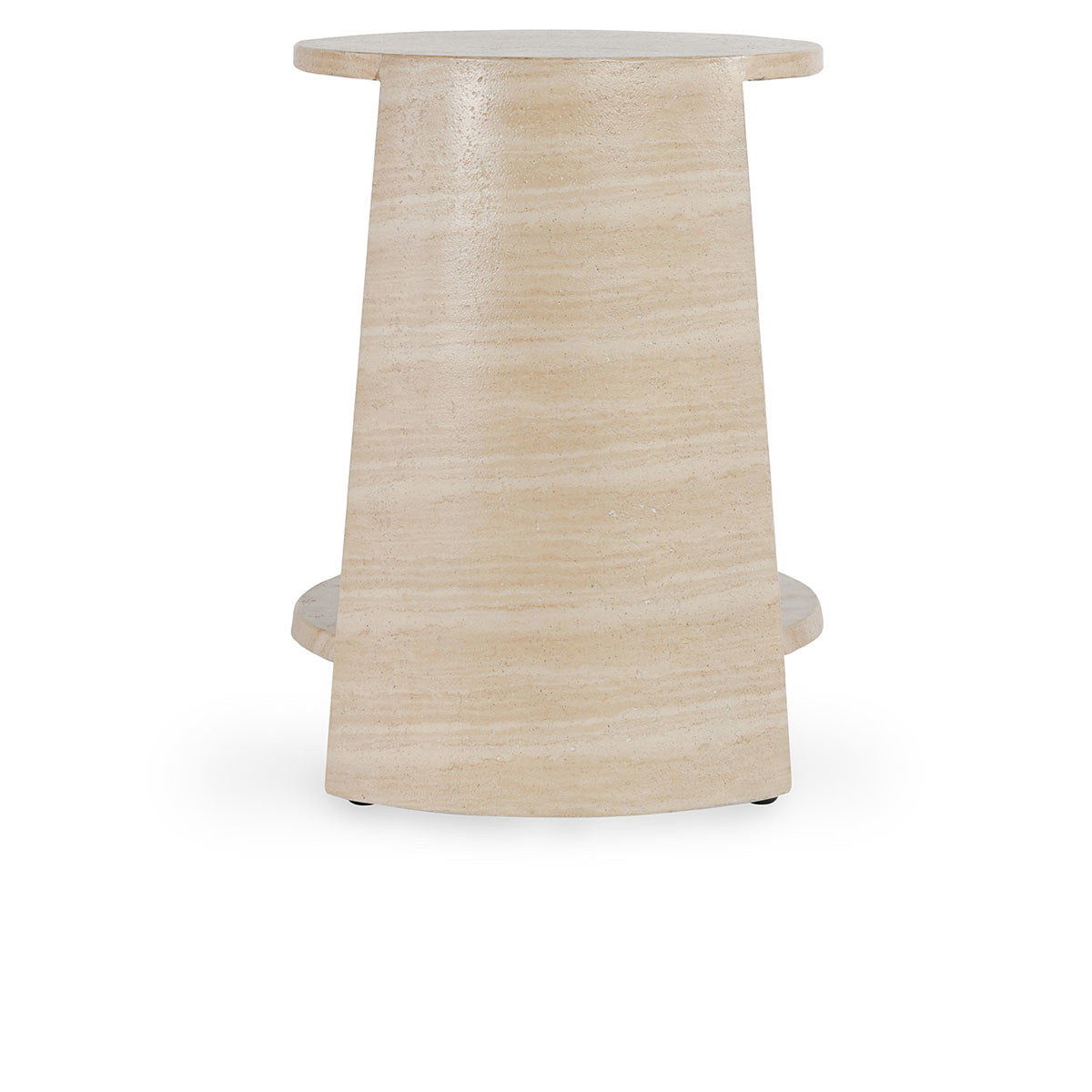 Rosen - Outdoor Concrete Round End Table - Travertine