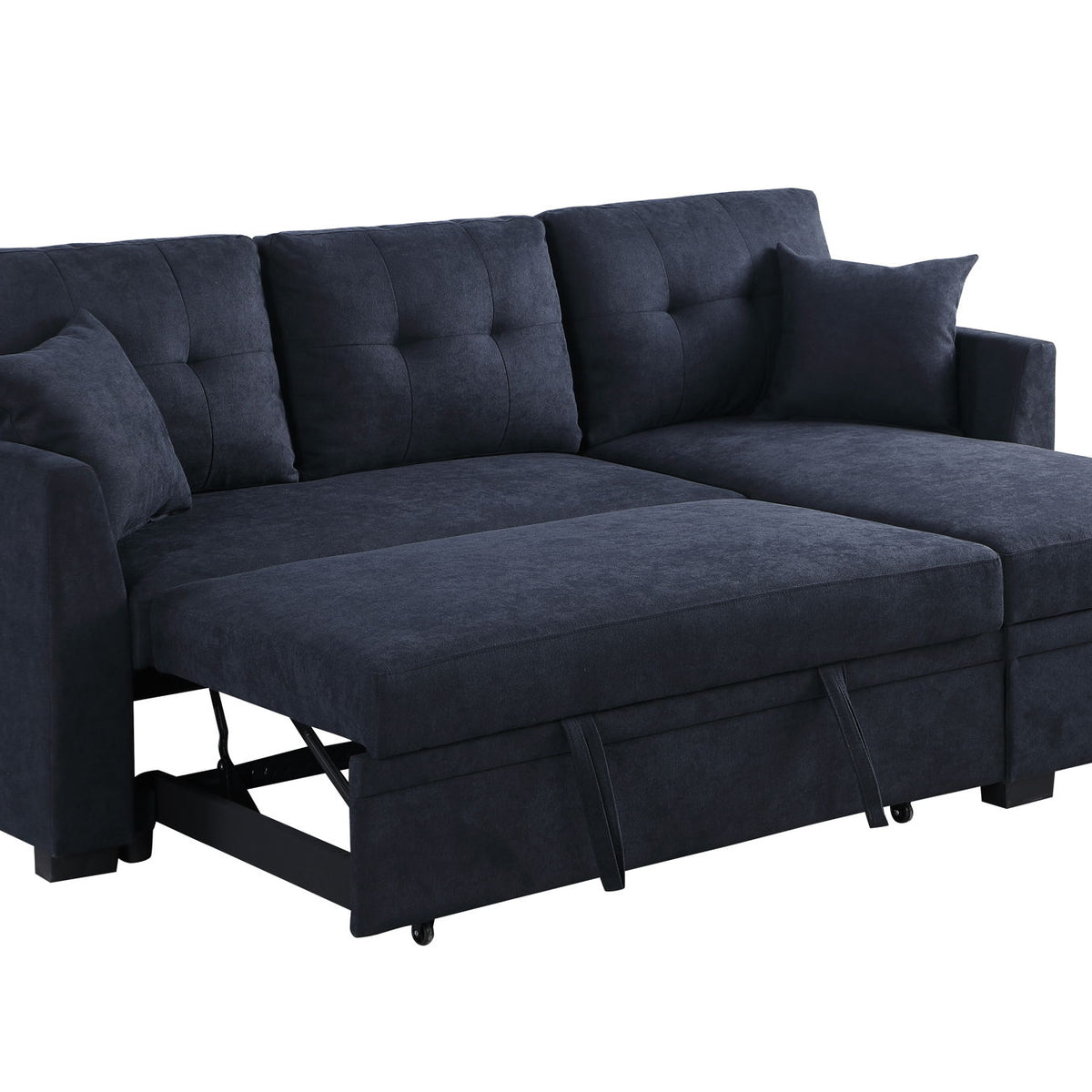 Sectional Sofa Bed L Shaped Sofa Couch Bed With USB Port, Reversible Chaise With Storage