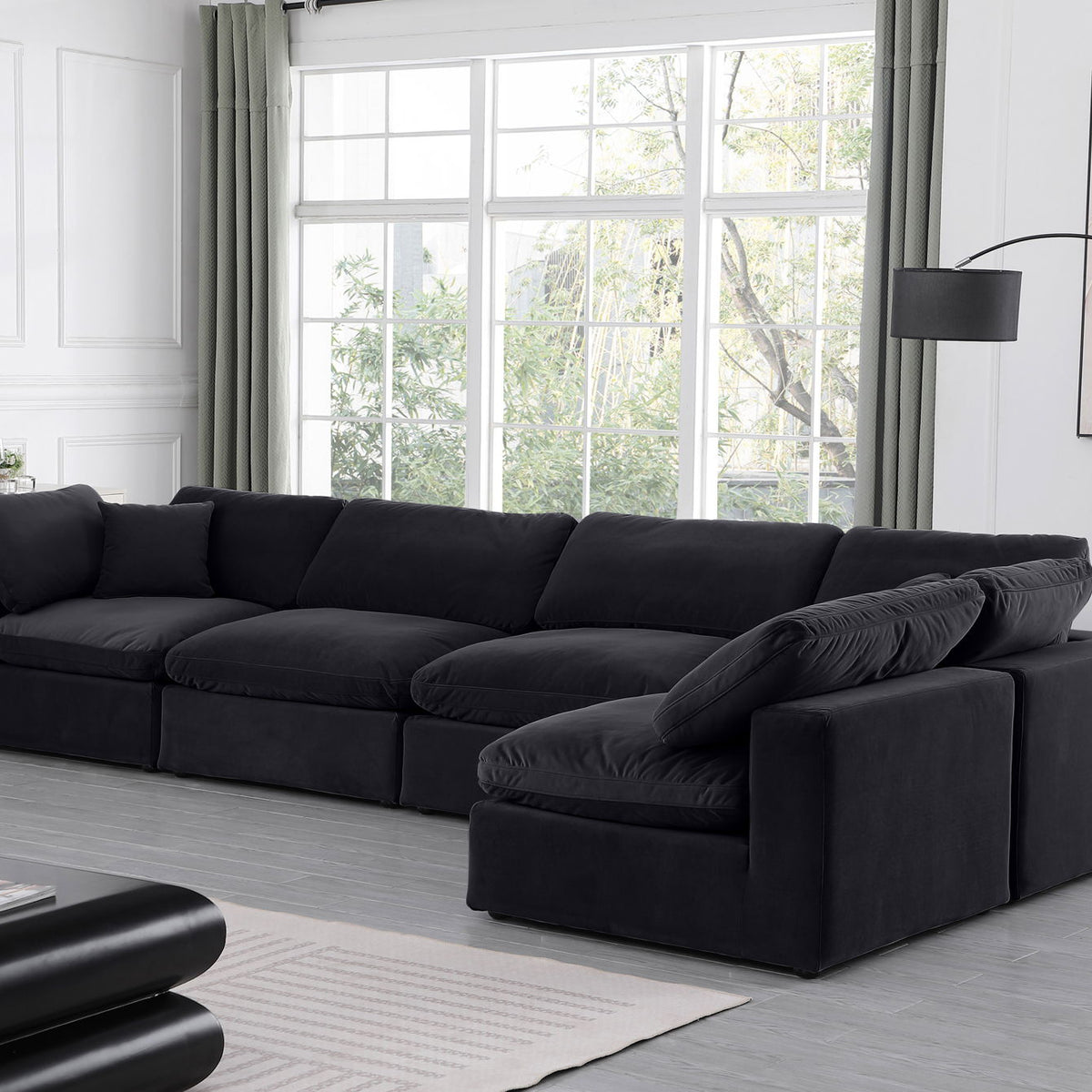 Comfy - 5 Piece Velvet Modular Sectional
