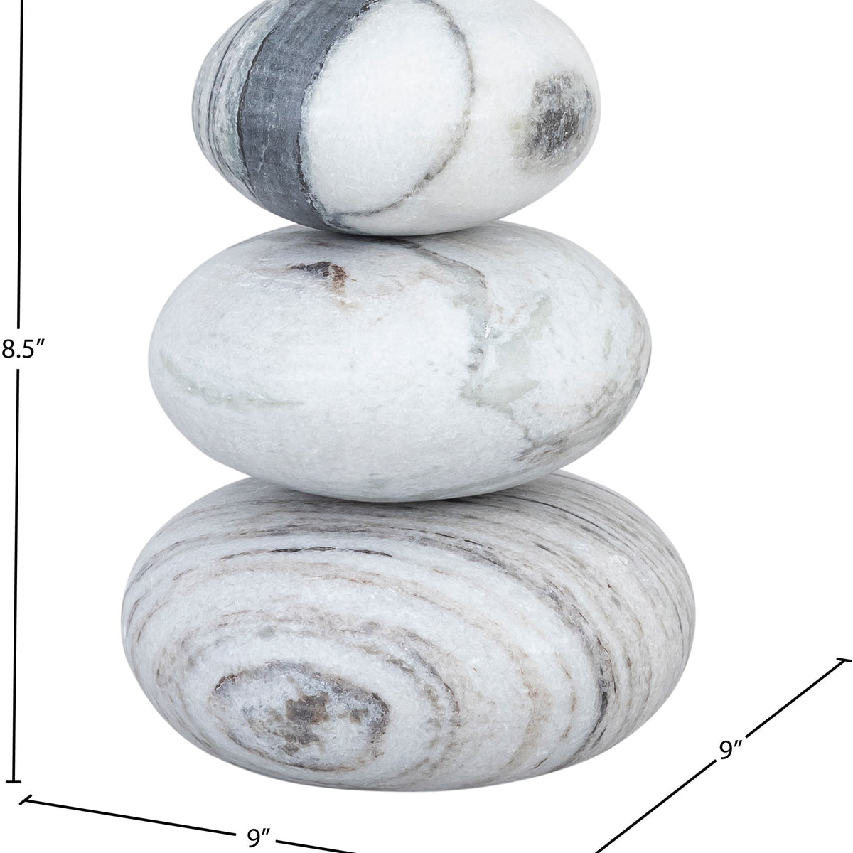 Pumpkin - 3 Piece Marble Decorative Object - Panda