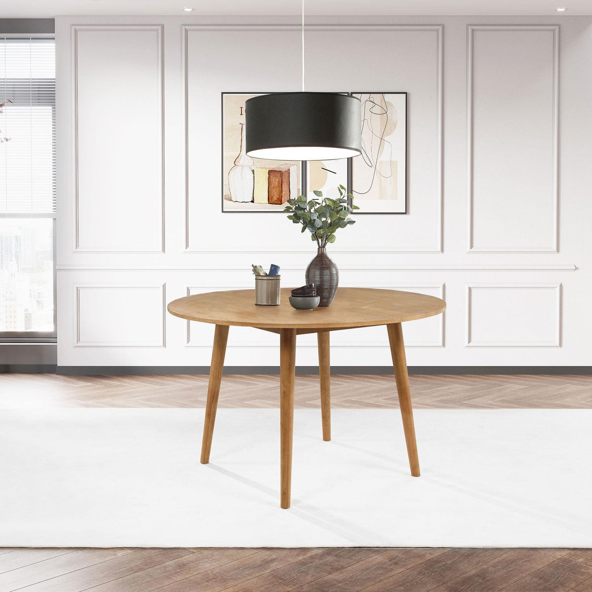 Andrews 48-inch Round Wood Dining Room Table Light Ash