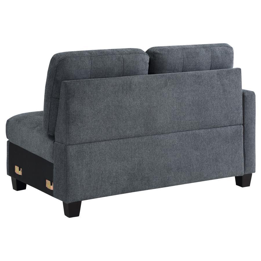 Georgina - Upholstered RAF Loveseat - Steel Gray