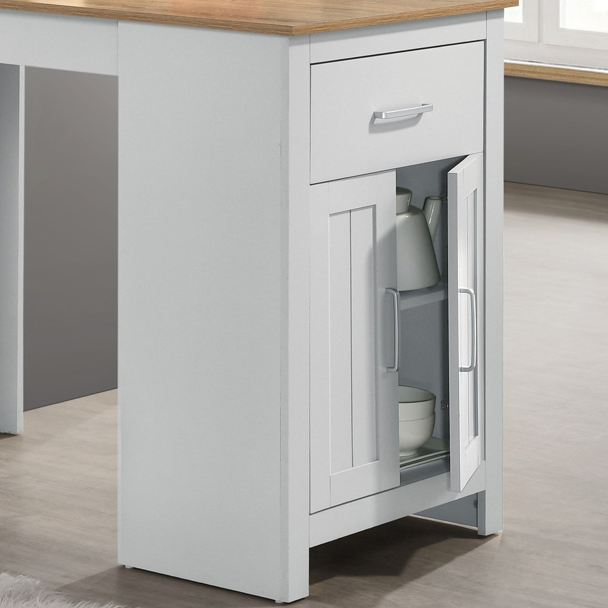 Alonzo - Small Space Counter Height Dining Table With Cabinet And Drawer Storage