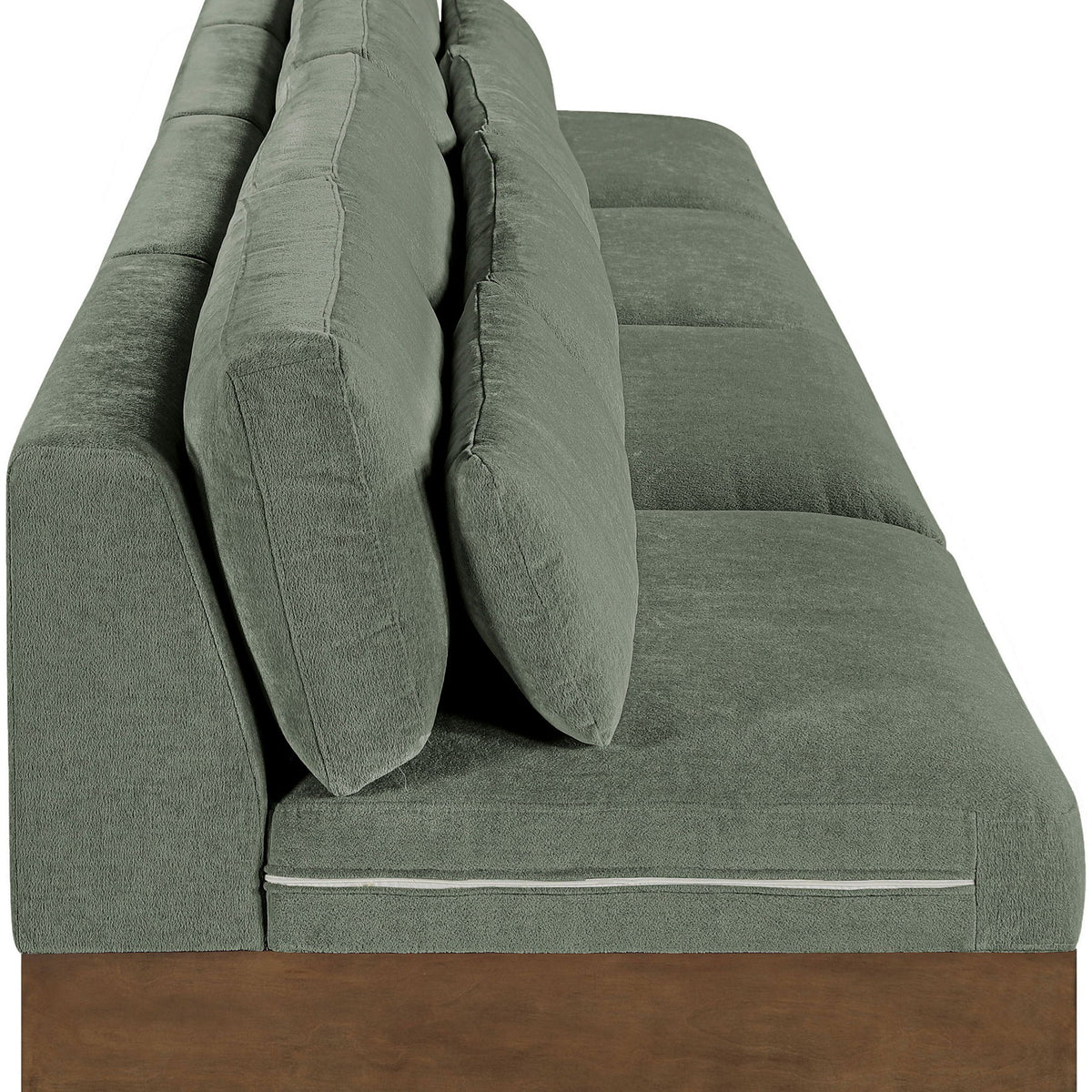 Turin - Chenille Fabric Upholstered Modular Sectional - Green