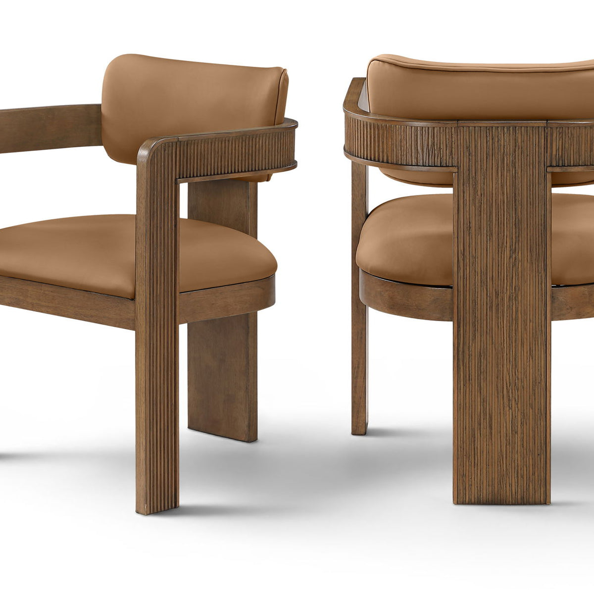 Sacha - Vegan Leather Upholstered Dining Chair With Brown Base (Set of 2)