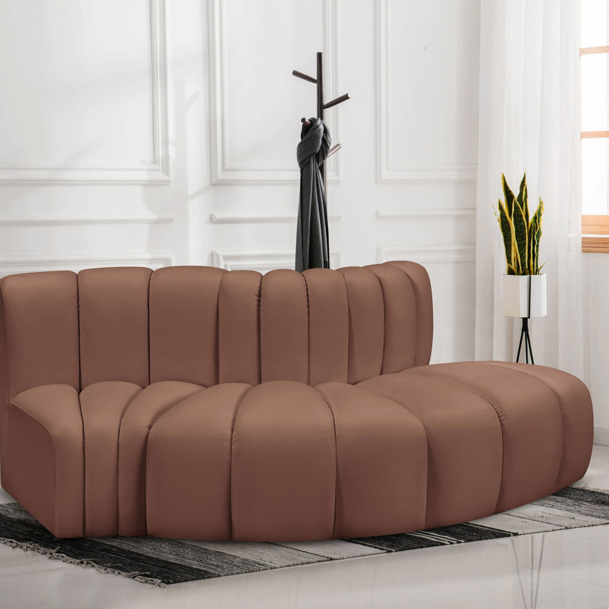 Arc - Faux Leather 3 Piece Modular Sofa