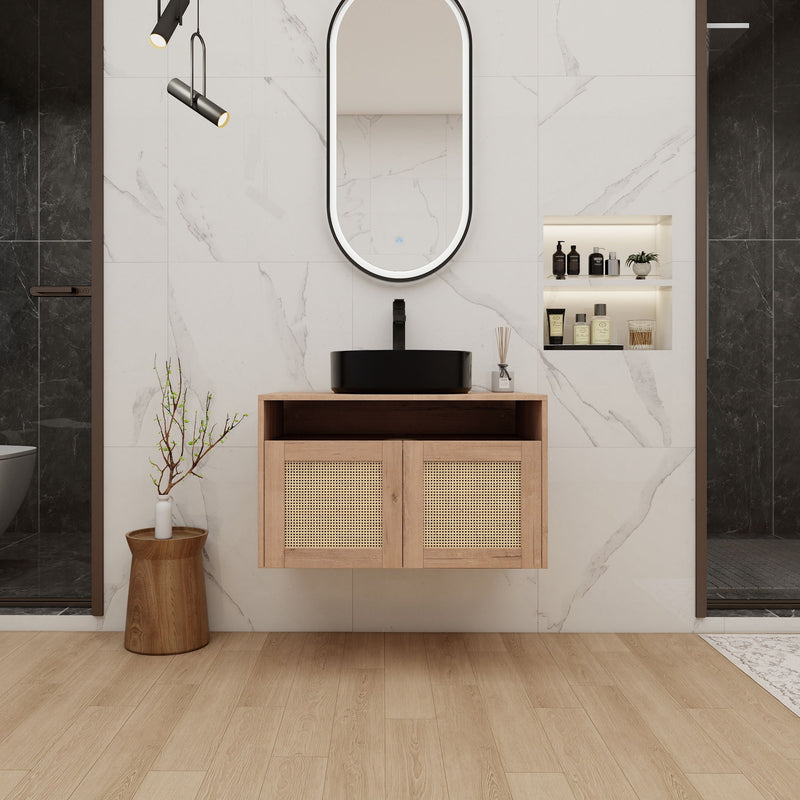 Bathroom Vanity & Art Sink, 2 Soft Close Doors, Float Mounting Design