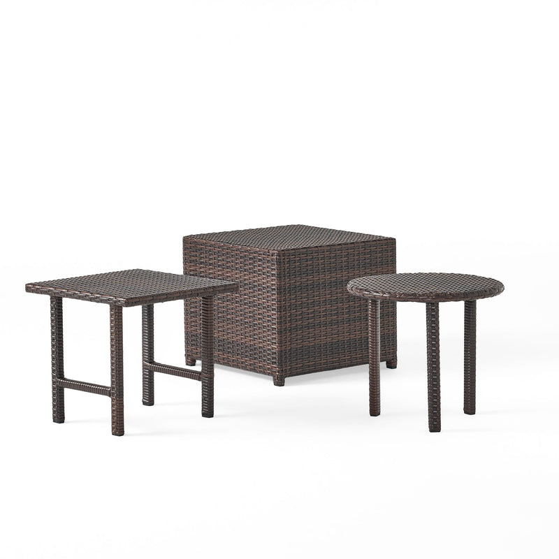 Lido - 3 Pieces Table Set - Brown Multi