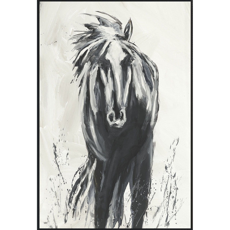 Dark Horse - 48" x 72" Painting By Buddy Whitlock - Black