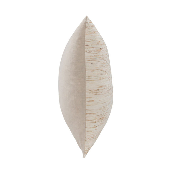 Dalton pillow in natural with textured woodgrain front and solid side panel