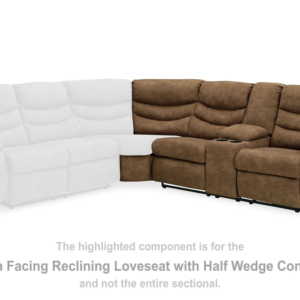 Partymate - Raf Reclining Loveseat W/Console - Brindle