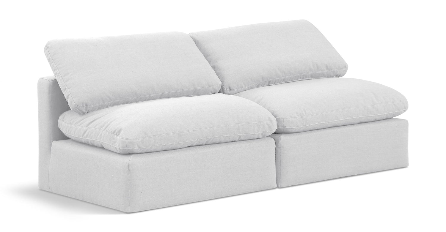Indulge - Linen 2 Piece Modular Armless Sofa - White