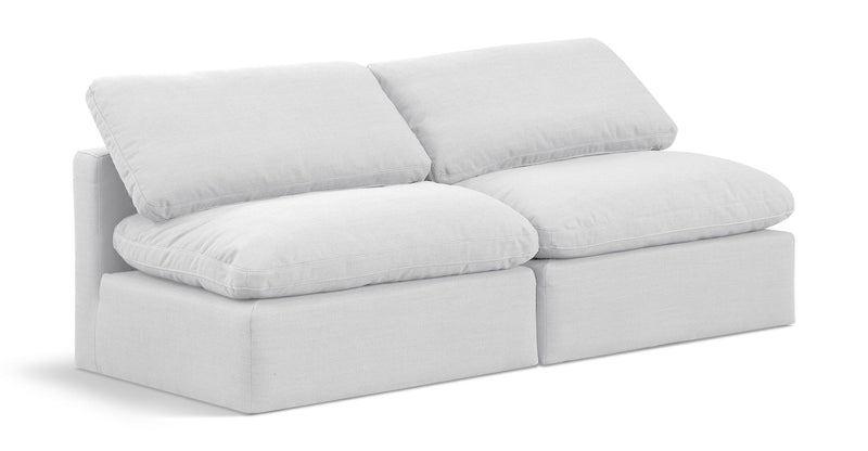 Indulge - Linen 2 Piece Modular Armless Sofa - White