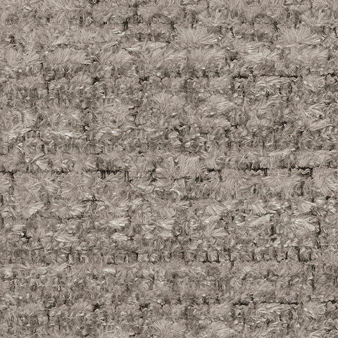 Gray textured fabric close-up on upholstered ottoman cushion
