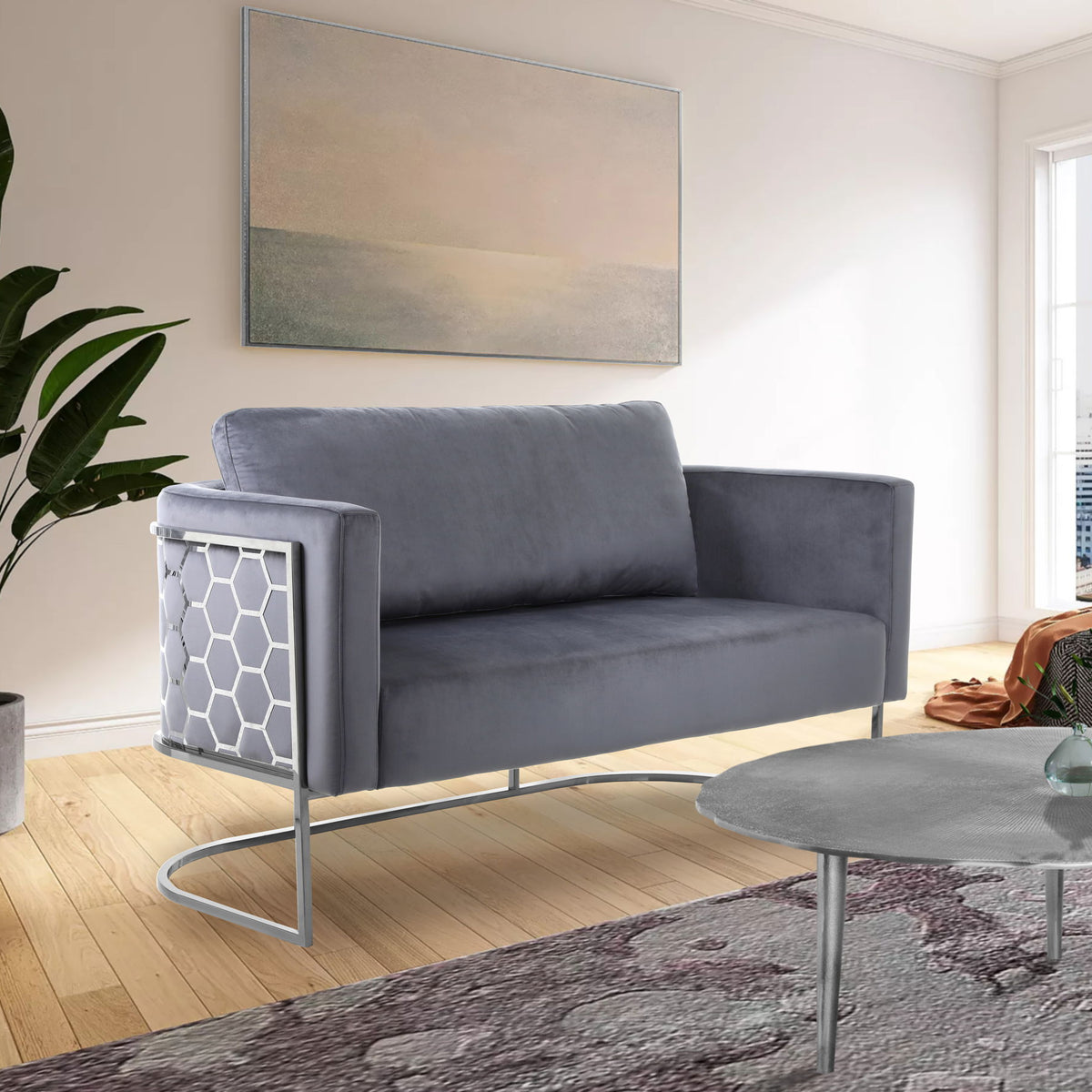 Casa - Loveseat with Chrome Legs