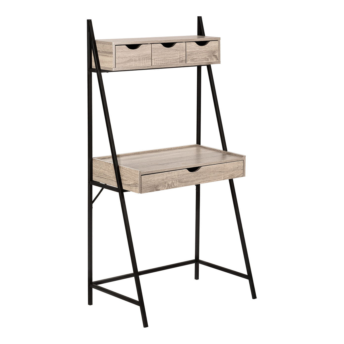 Computer Desk For Home Office, Laptop, Leaning, Storage Drawers, Contemporary & Modern