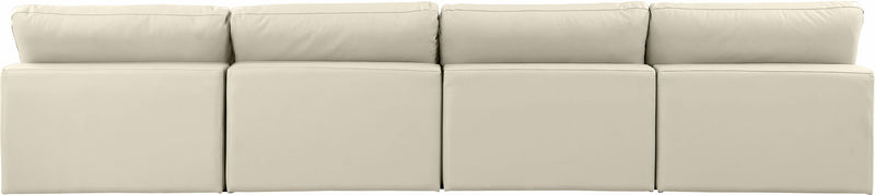 Comfy - Faux Leather Modular Armless Sofa 4 Seats