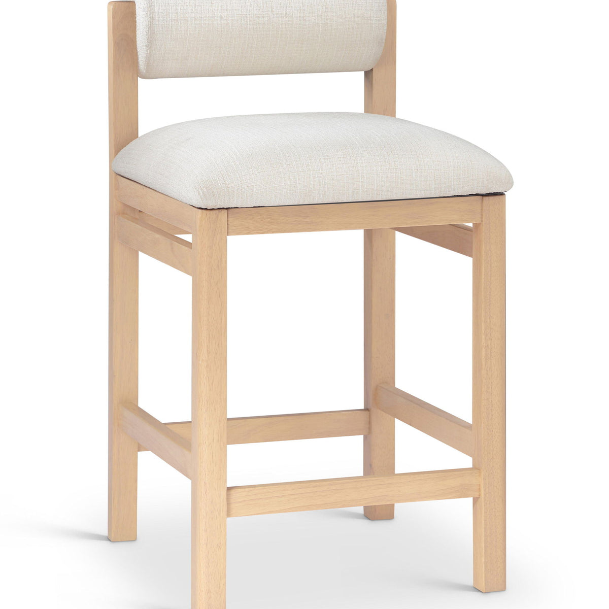 Roundhill - Fabric Counter Stool - Natural Frame
