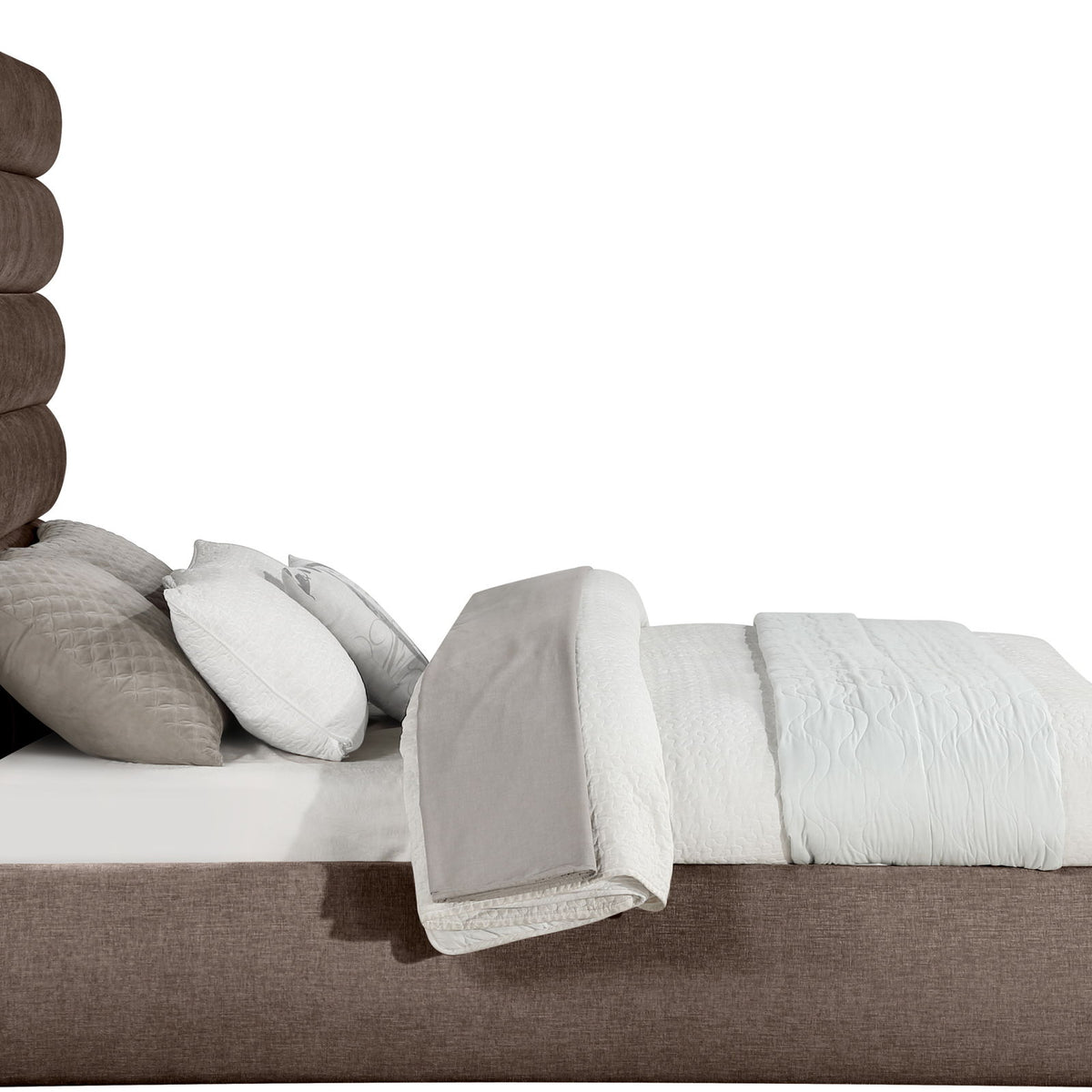 Adam - Chenille Fabric Bed With 70.5" Headboard