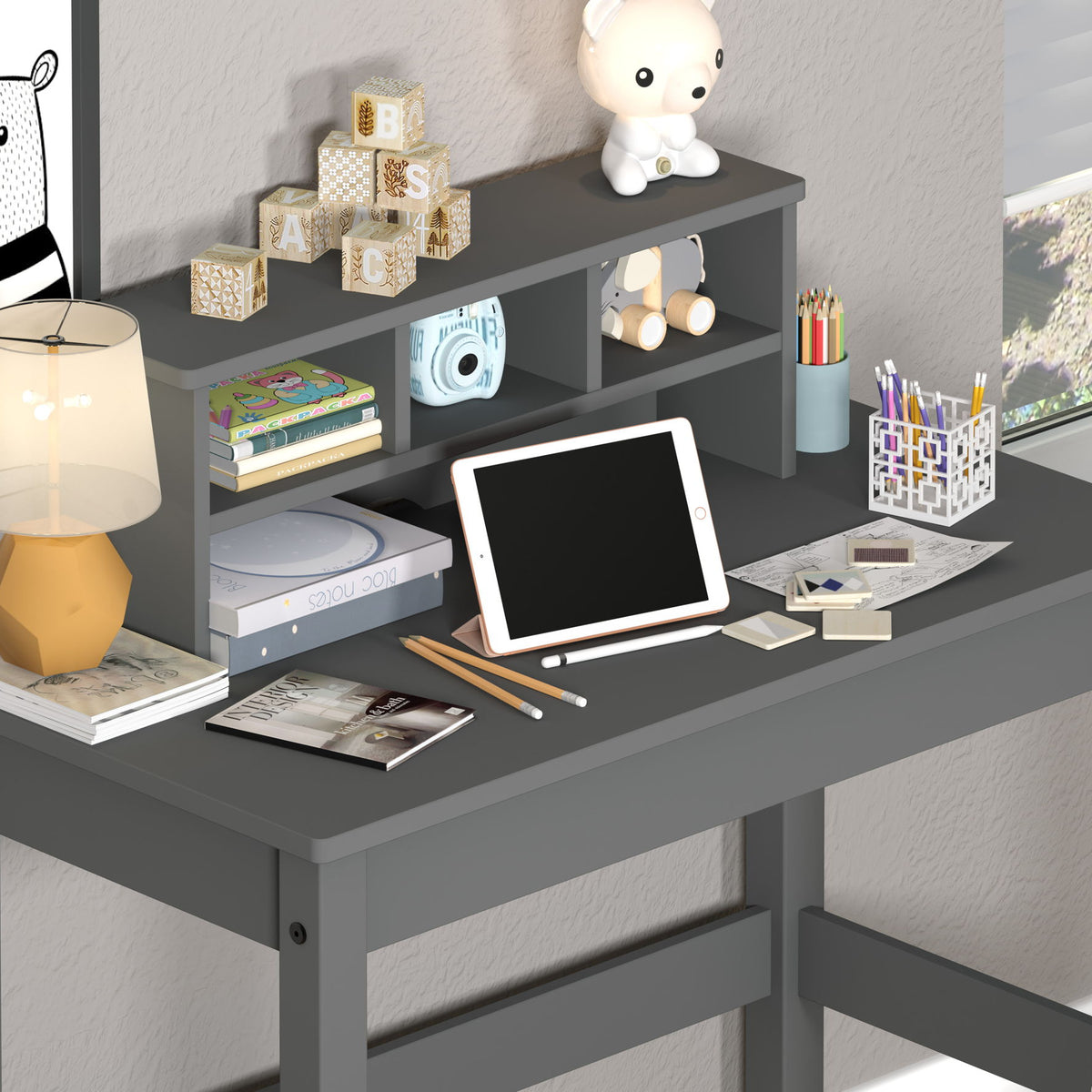 Logan - Writing Desk - Gray