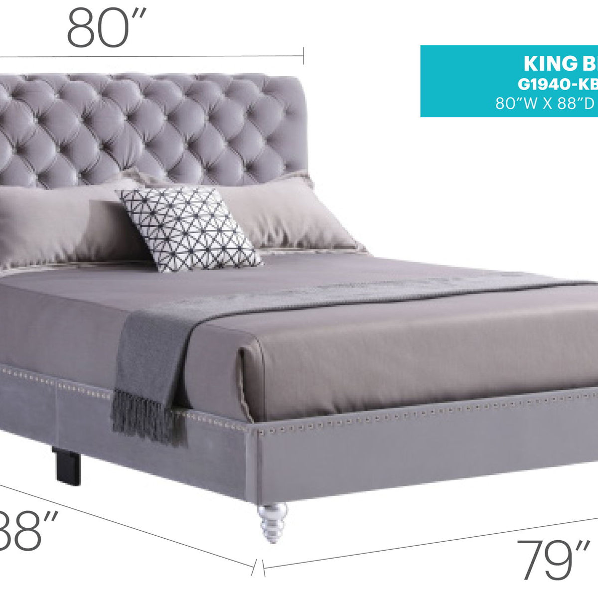 Elegant Transitional Upholstered Bed