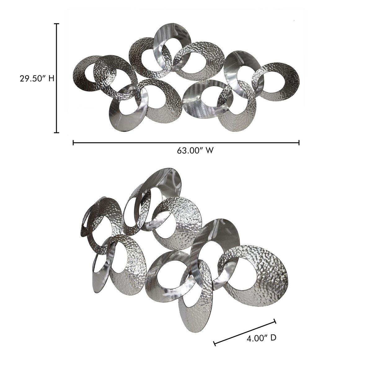Looped Metal - Large Wall Decor - Silver