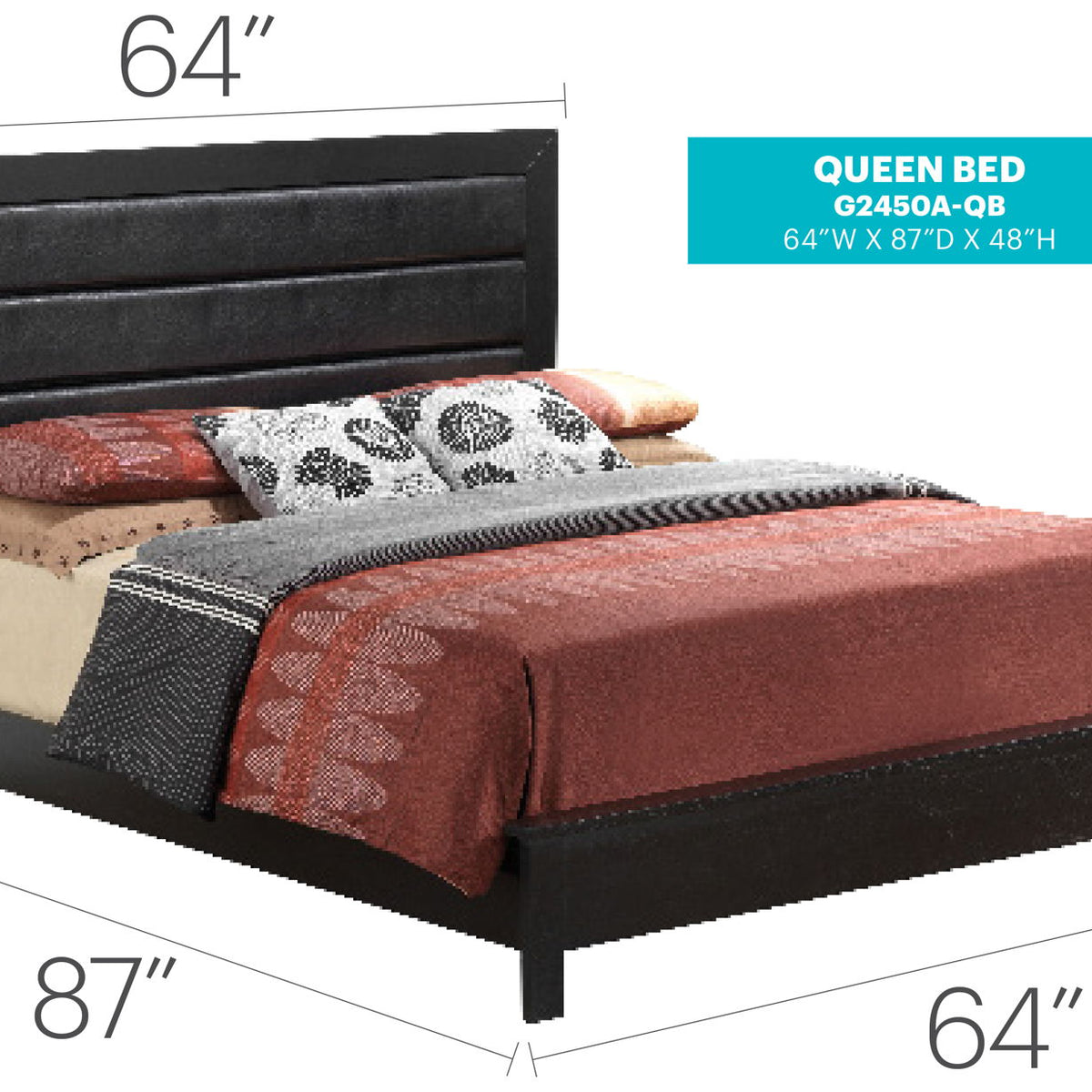 Transitional Modern Design Bed