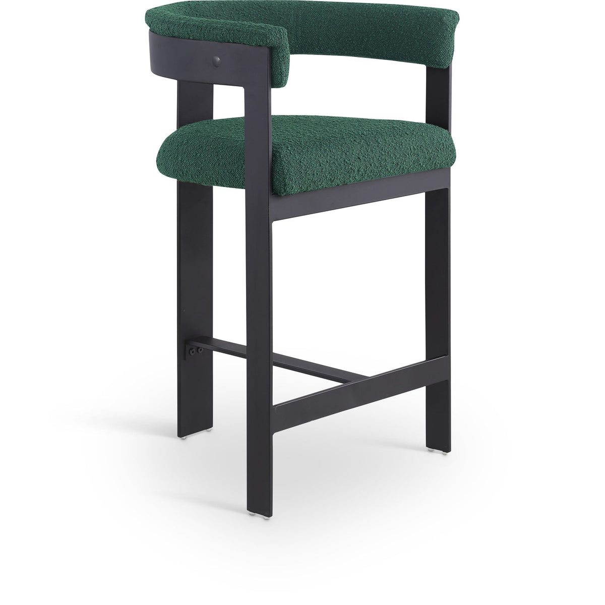 Romeo - Boucle Counter Stool With Black Base (Set of 2)