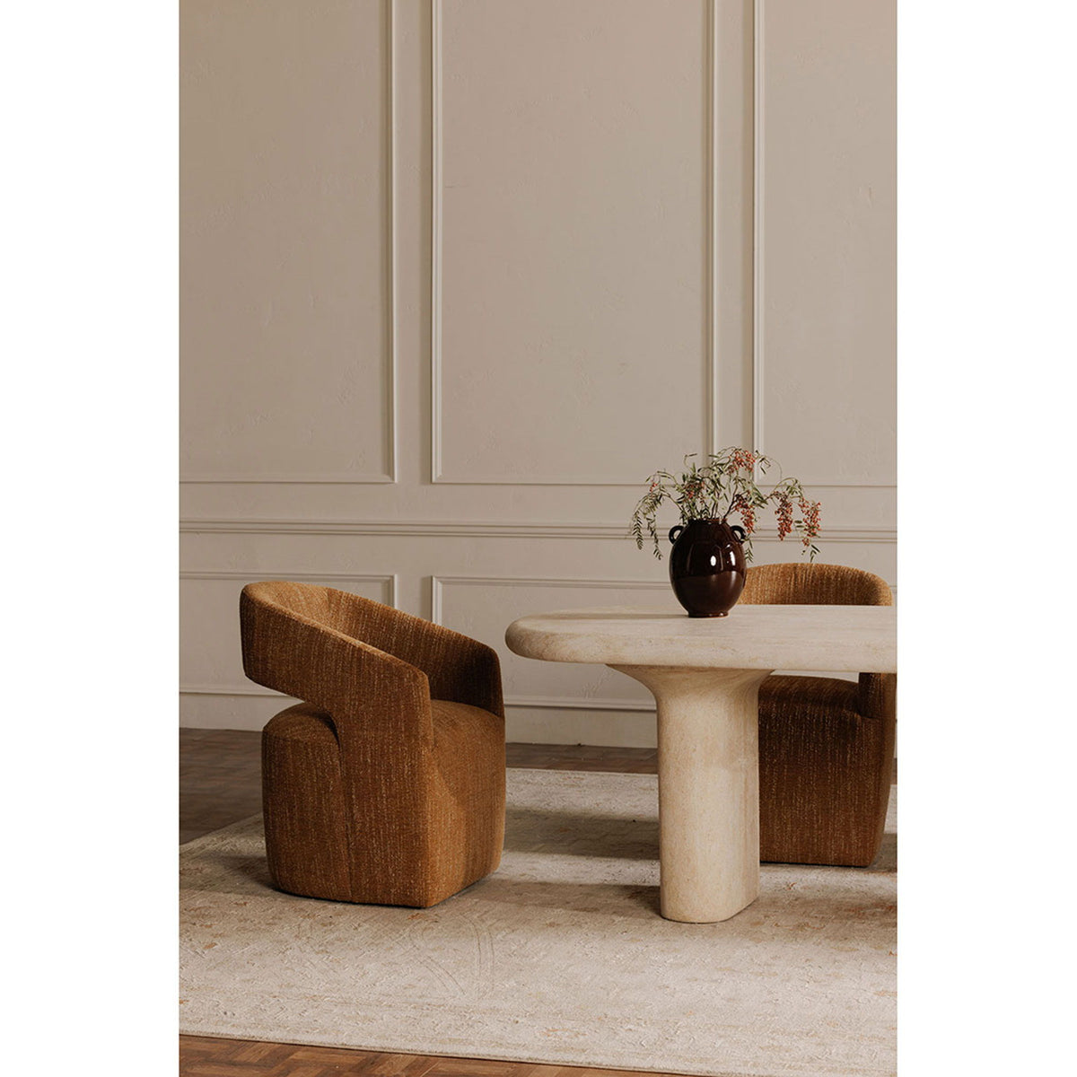 Barrow - Rolling Dining Chair - Amber Glow