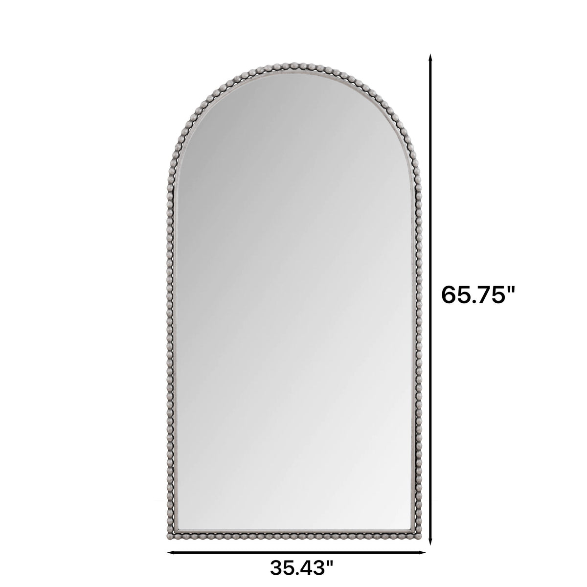 Arch Retro Full Length Mirror With Supporting Feet - Silver
