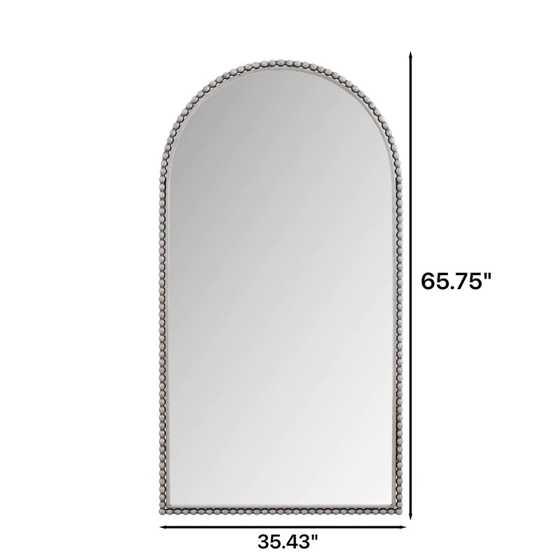 Arch Retro Full Length Mirror With Supporting Feet - Silver