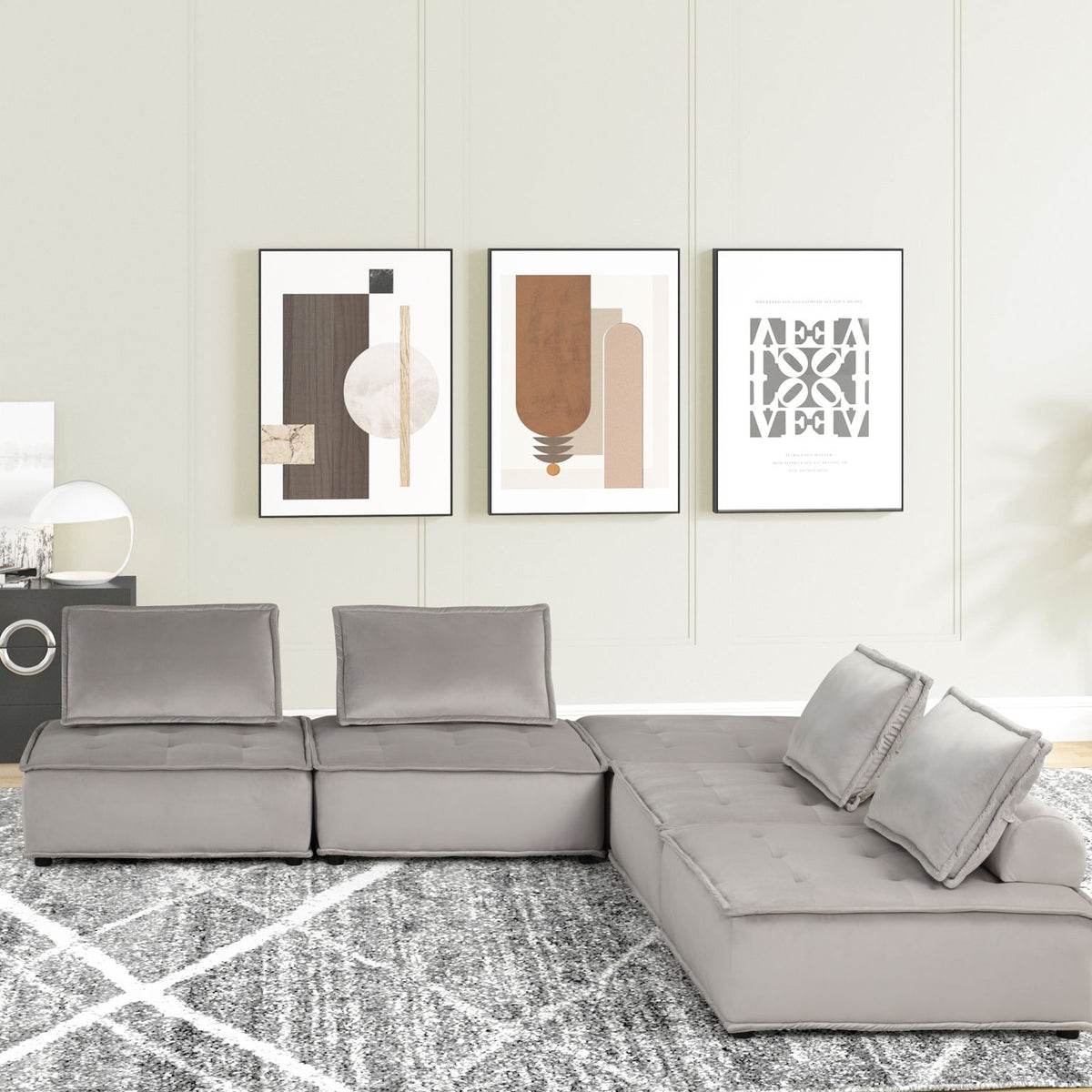 Anna - Stylish Sectional Sofa Ottoman