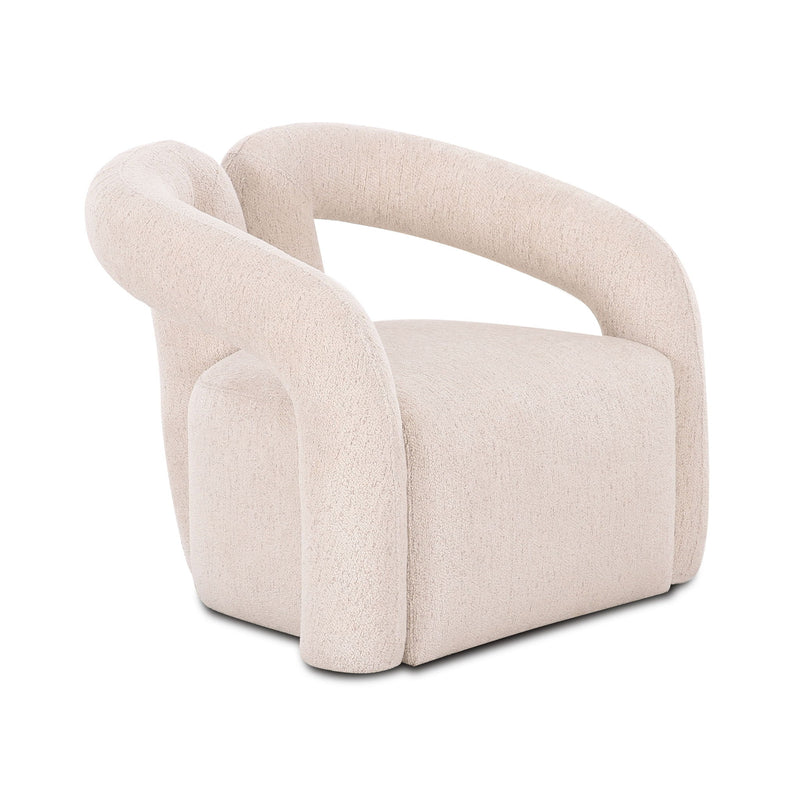 Pearl silver accent chair with arched back and square upholstered seat