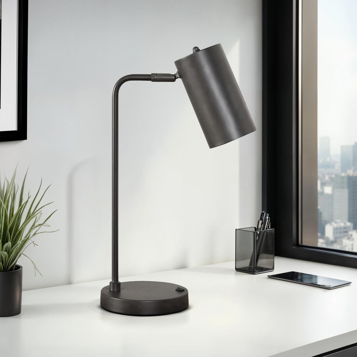 Lighting, Table Lamp, USB Port Included, Modern - Gray
