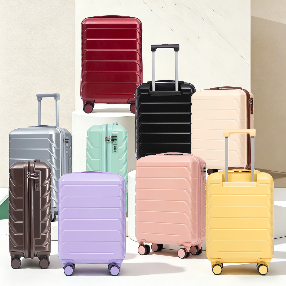 Hard Shell Travel Luggage With Scratch Resistant Surface