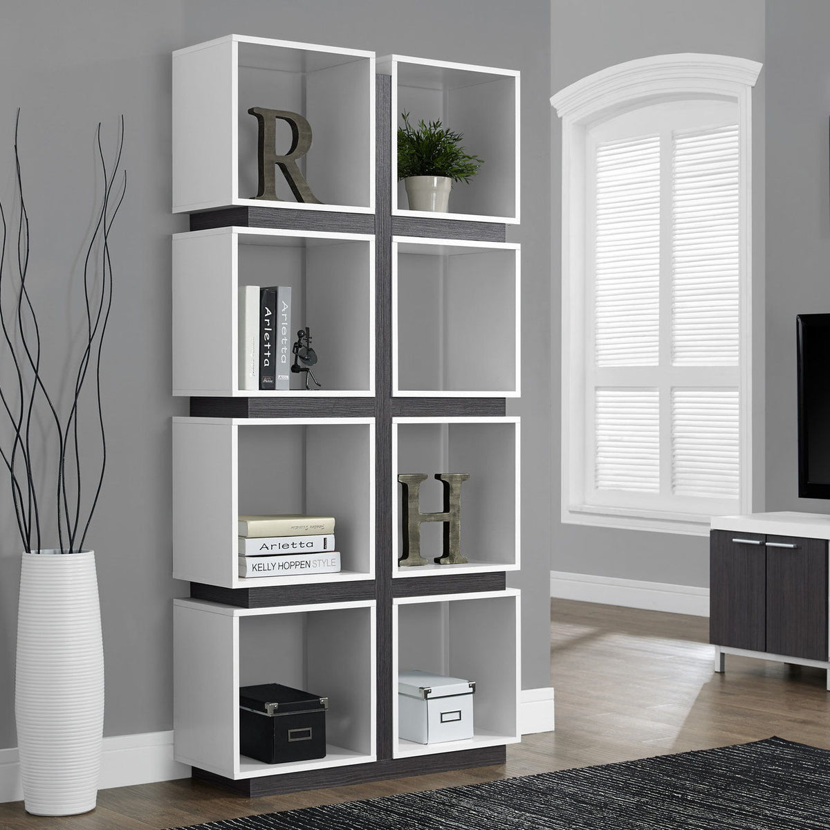Bookshelf, Bookcase, Etagere, 5 Tier, For Office, Contemporary & Modern - White