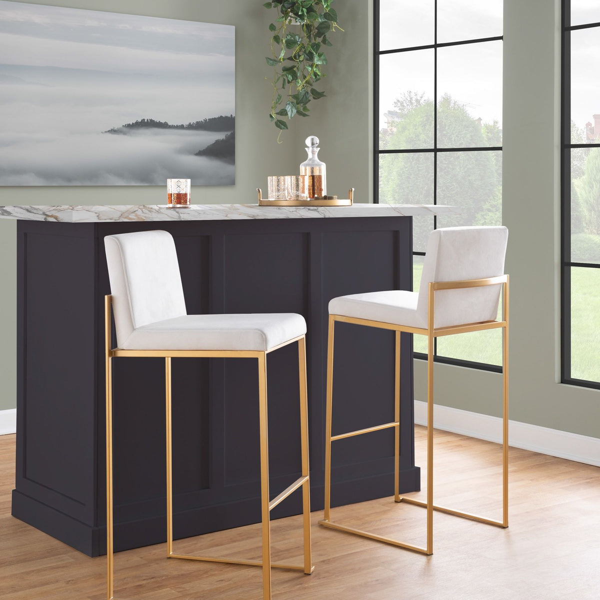 Fuji - Contemporary Design High Back Barstool