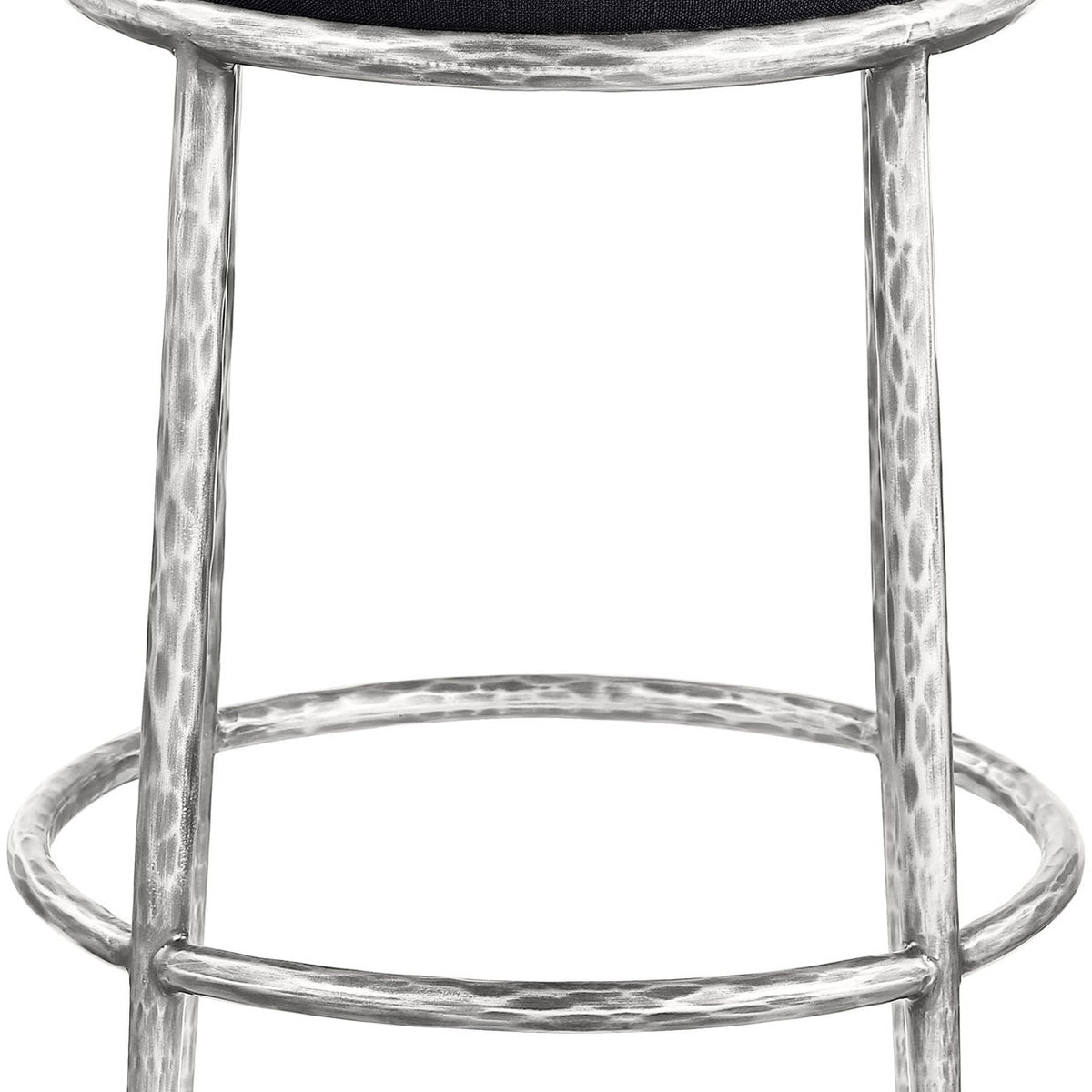 Ferro - Upholstered Backless Counter Stool With Brushed Silver Base