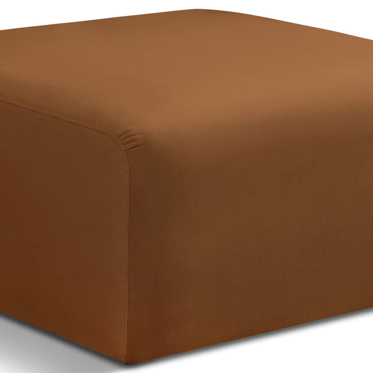 Arc - Velvet Ottoman - Saddle