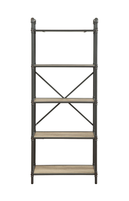 Itzel - Bookshelf - Antique Oak / Sandy Gray