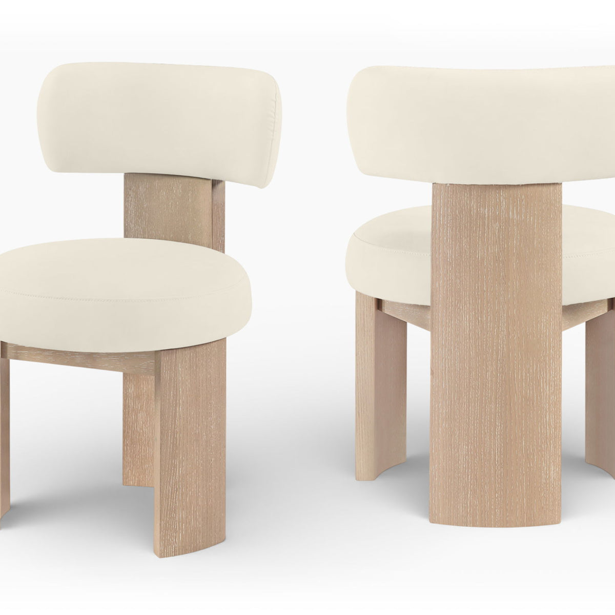 Atelier - Vegan Leather Upholstered Dining Chair (Set of 2) - Painted Natural Frame