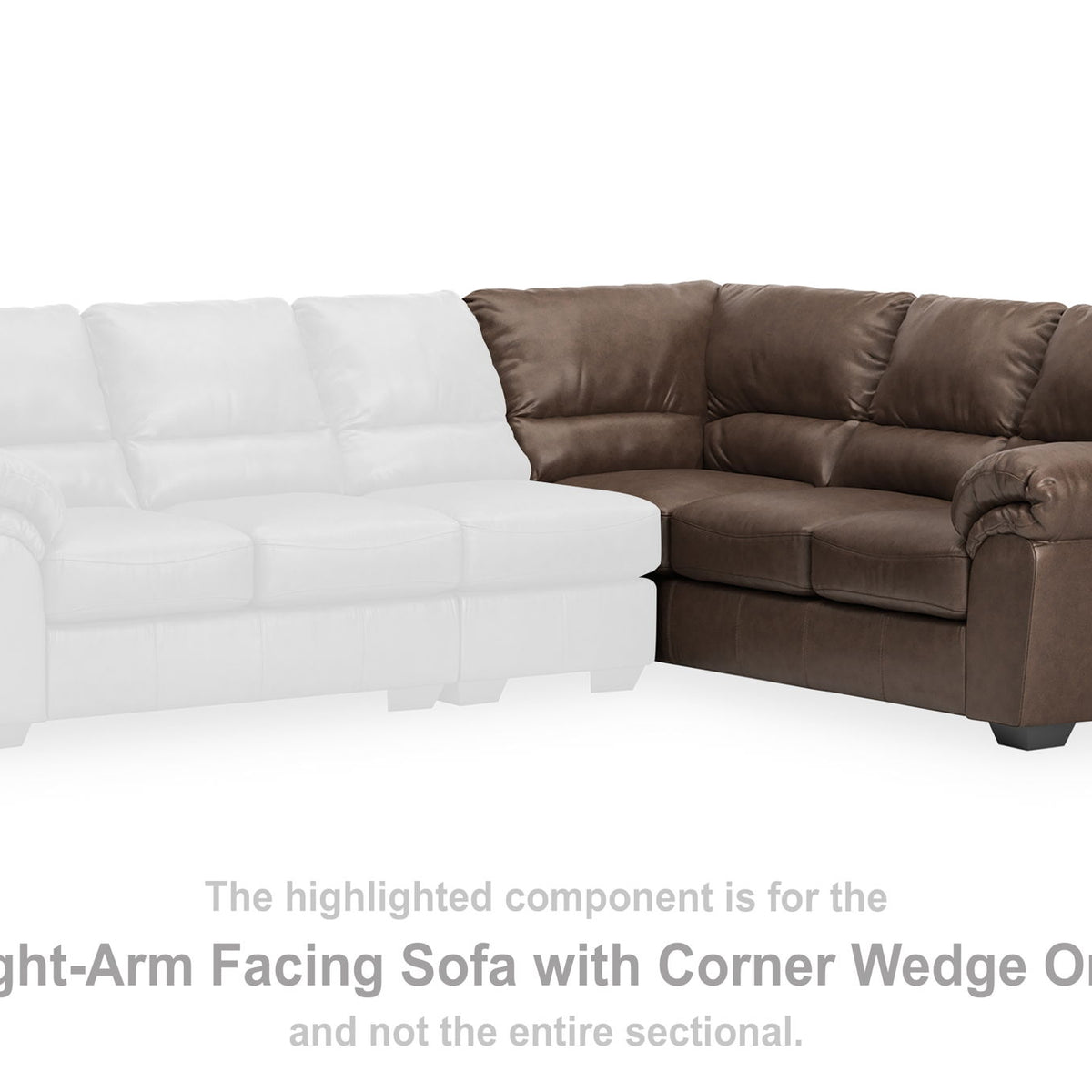 WillowBend - RAF Sofa With Corner Wedge - Umber
