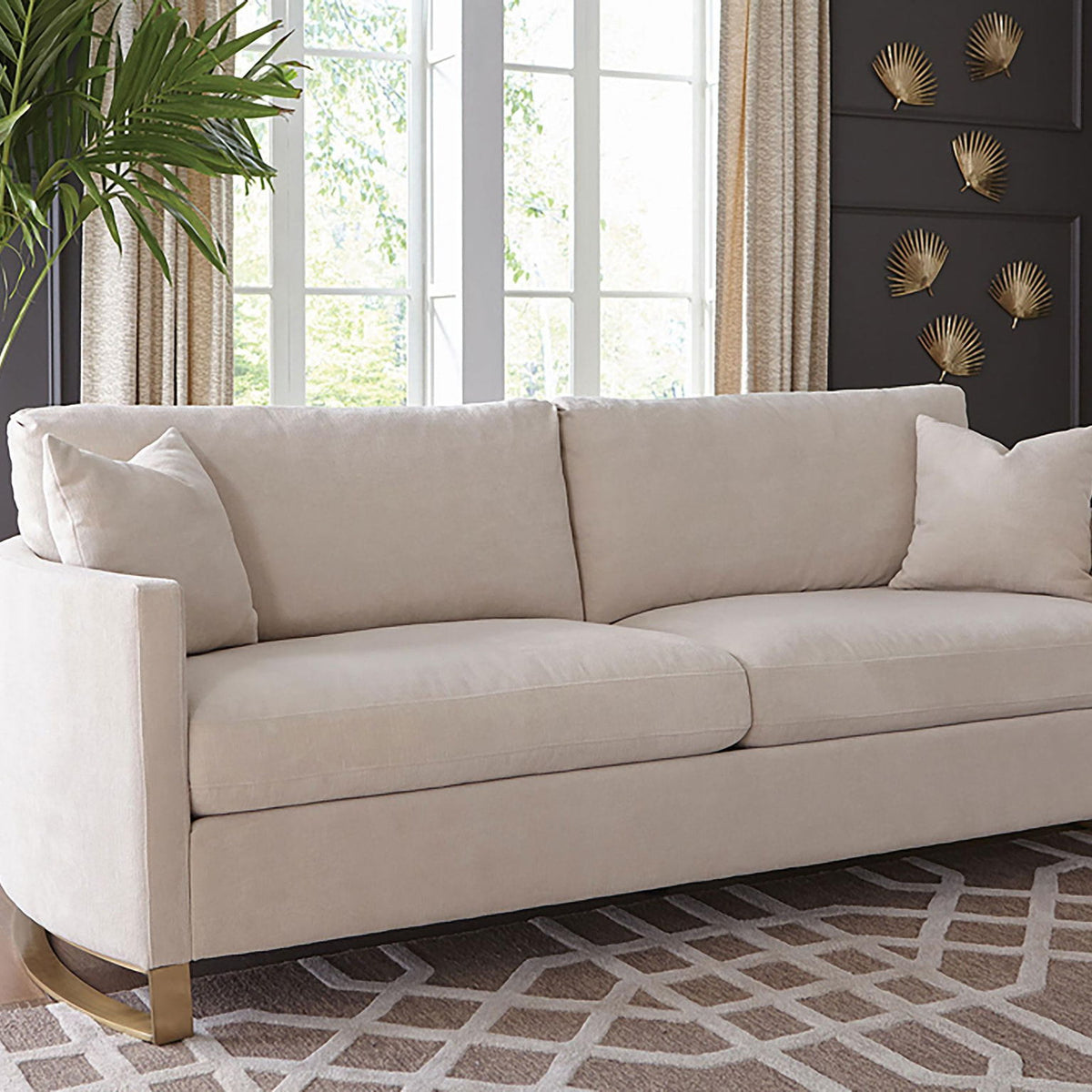 Corliss Upholstered Curved Track Arm Sofa Beige