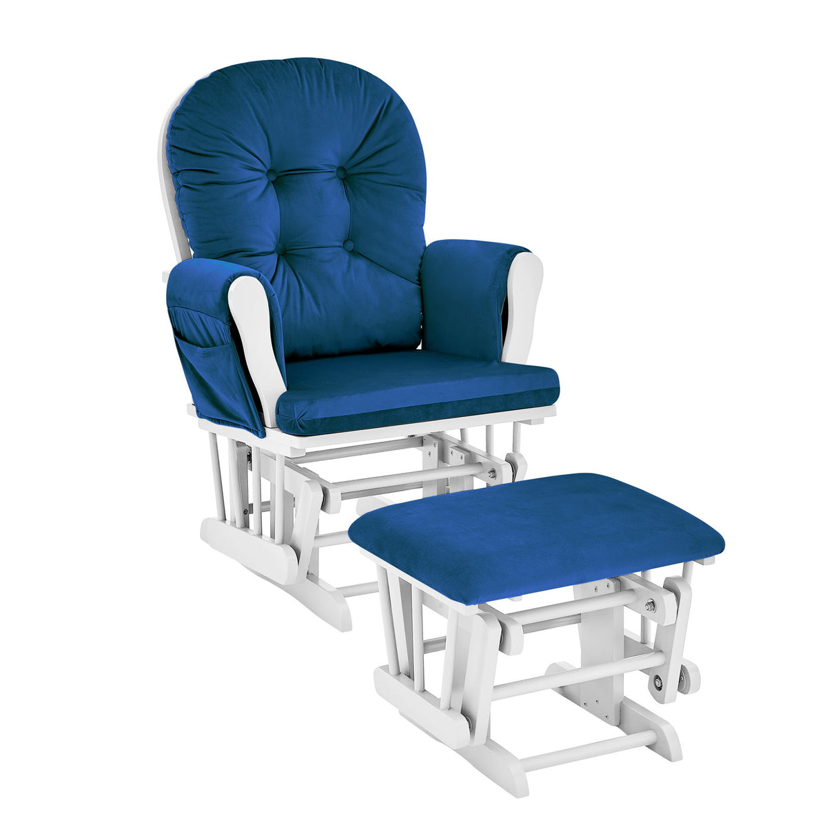 Mason - Glider And Ottoman White Wood