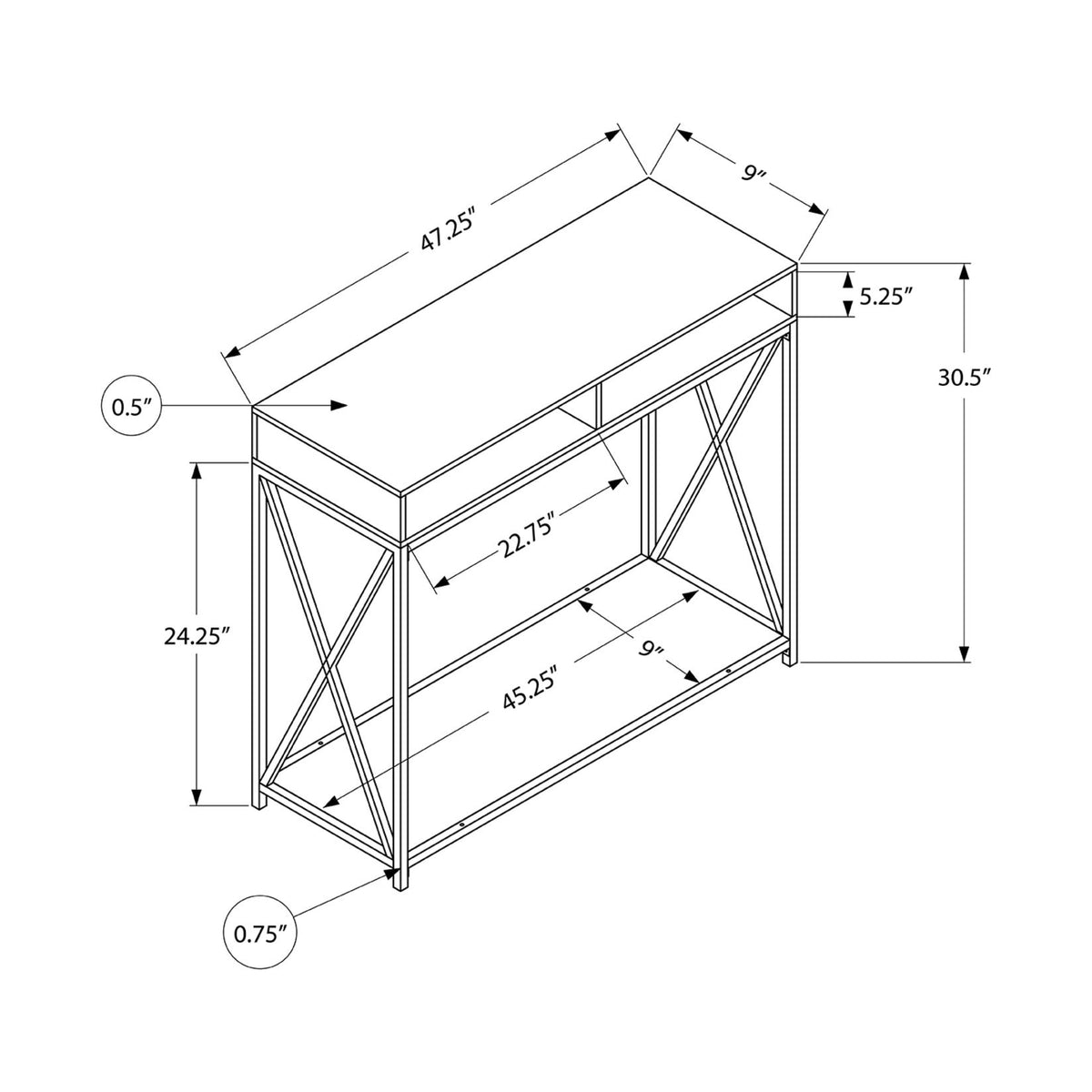 Accent Console Table For Entryway, Contemporary Design