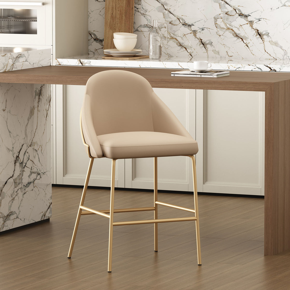 Manhattan Gracie - Counter Stool With Gold Base