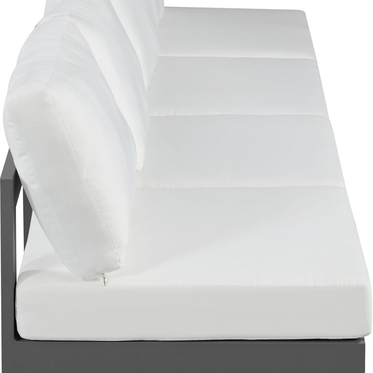 Nizuc - Outdoor Patio 4 Seat Armless Modular Sofa With Gray Frame